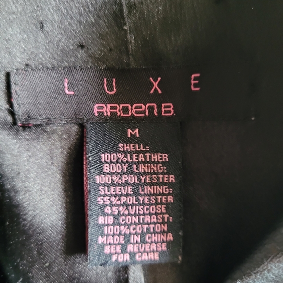 Arden B Luxe Leather Moto Style Asymmetrical Zipper Short Jacket Sz M EUC - Picture 5 of 9